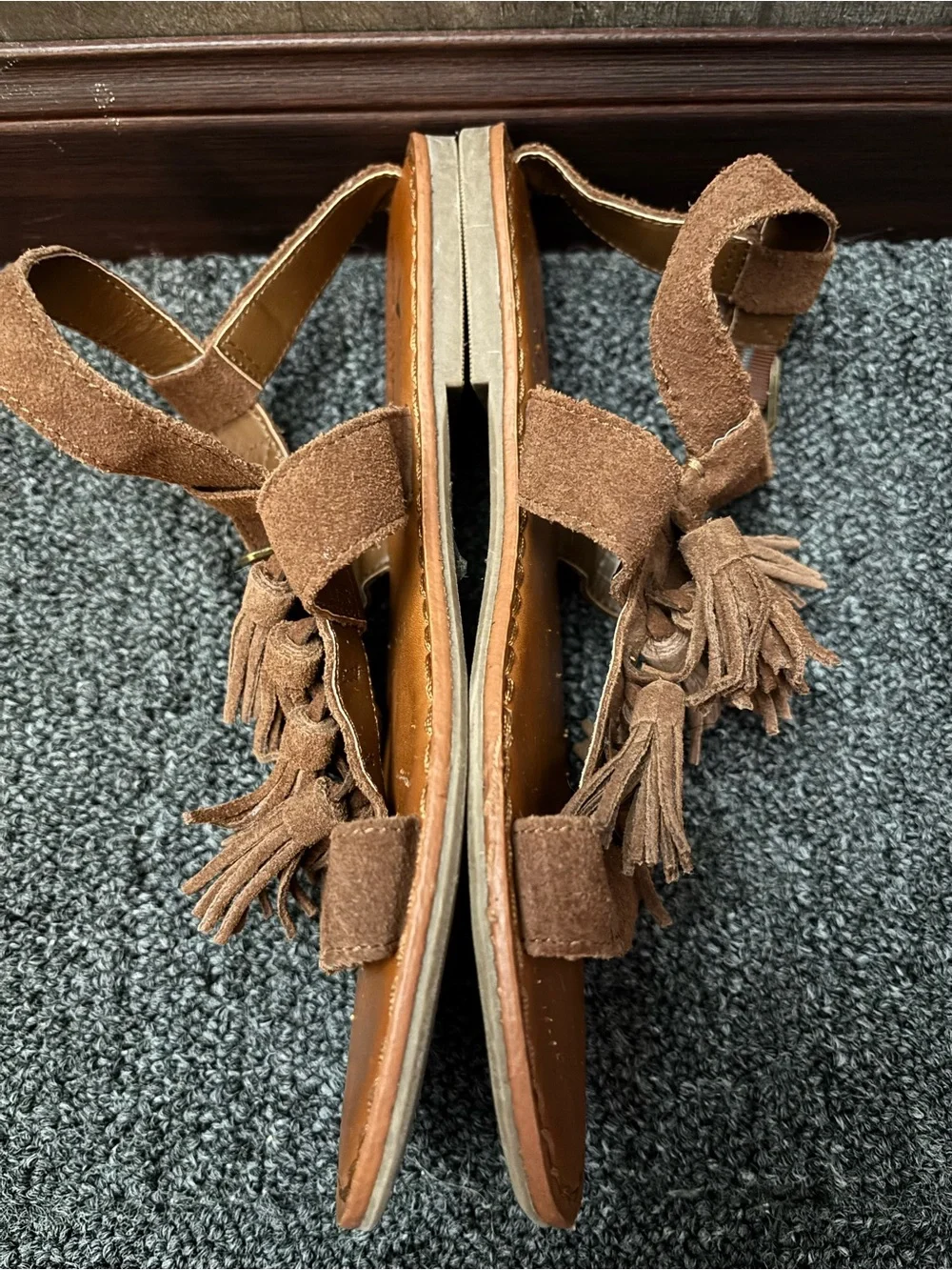 American Eagle Outfitters Brown Leather Strappy Sandals